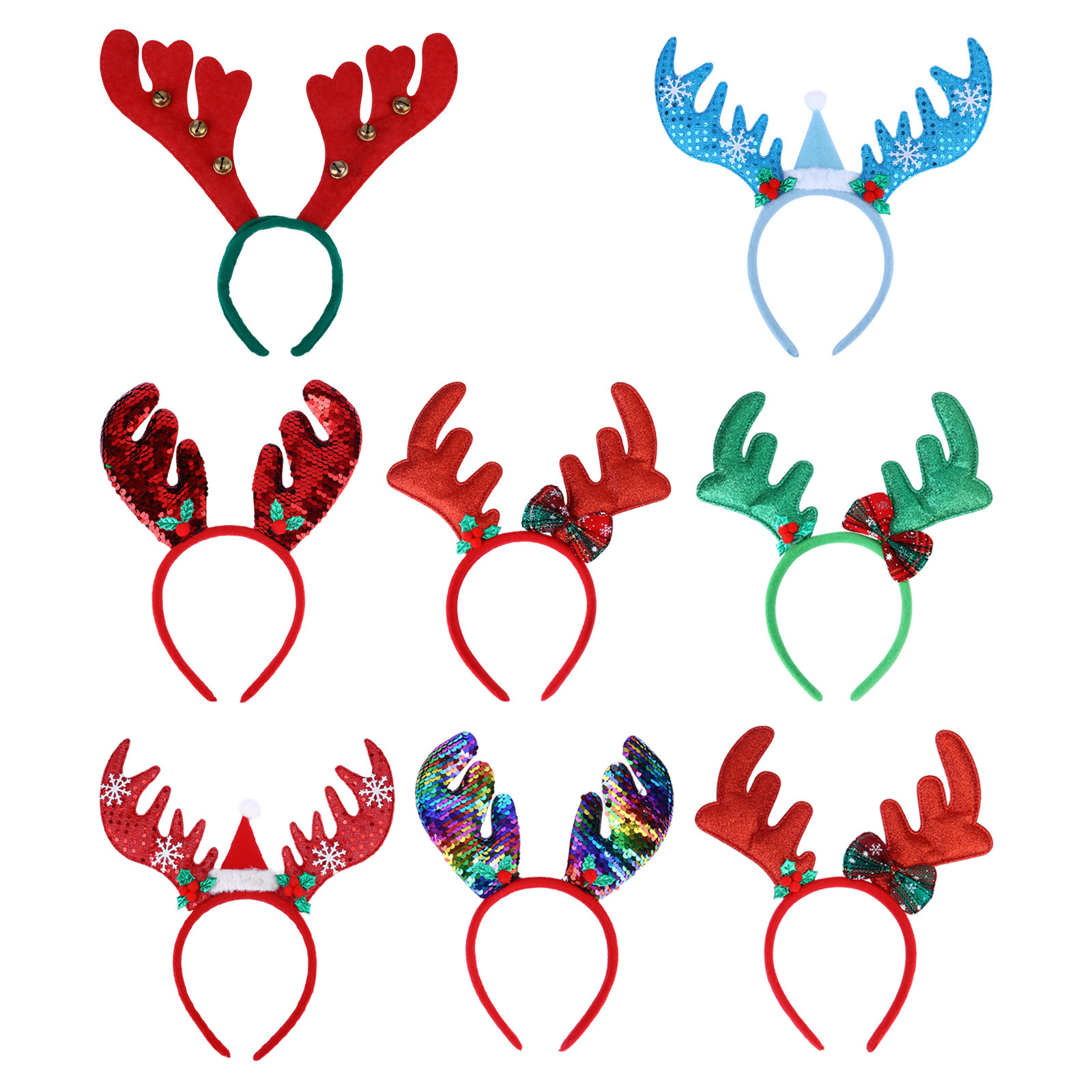Reindeer Antlers Headband - 8 Buah Hiasan Kepala Bertema Rusa,