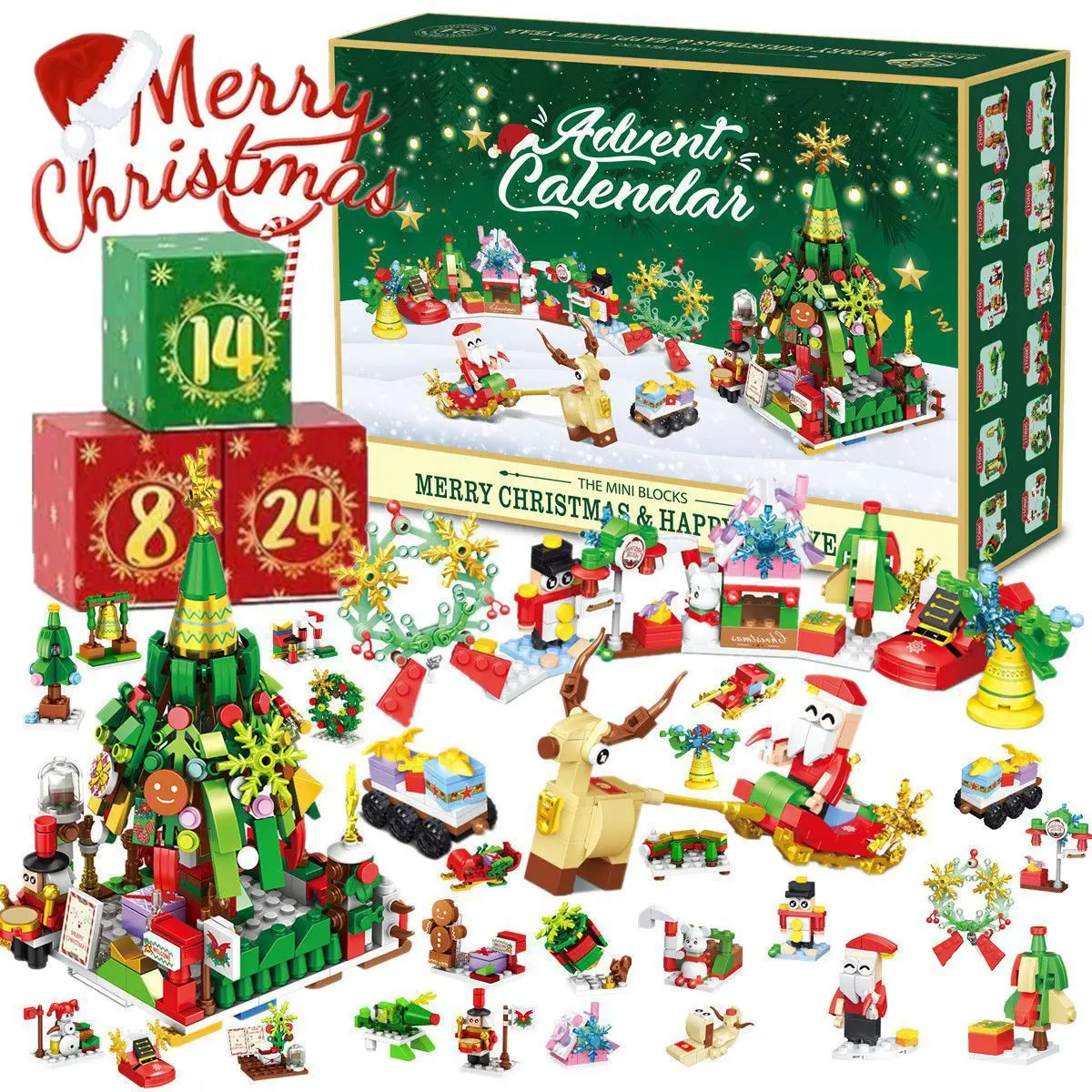 Lego Set Technic - Mainan balok bangunan bertema Natal terbaru,