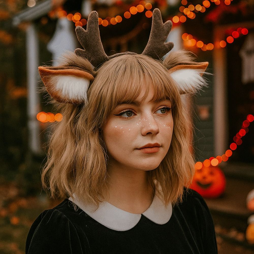 Headband Tanduk Rusa Unisex, H - Reindeer Antlers Headband ulasan dan harga
