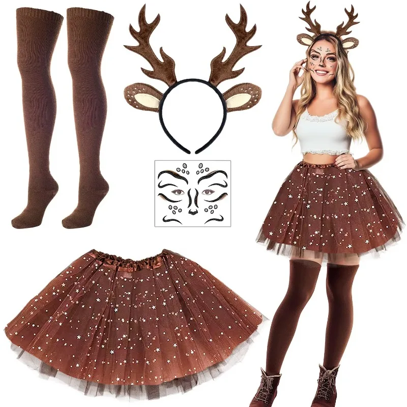 Rok Tutu, Kaus Kaki, Tato Waja - Reindeer Antlers Headband ulasan dan harga